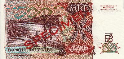 Beschrijving achterzijde: SPECIMEN